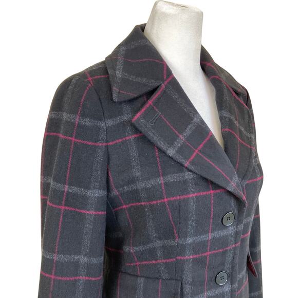 Talbots Sz 4P Kate Fit Wool Blend Plaid Fitted Blazer Single Breasted Careerwear - Picture 3 of 16
